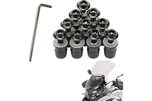 BKEMKRI 10 vis de Montage pour Pare-Brise de Moto, vis M5 x 16mm pour Pare-Brise de Moto, vis et boulons, Tournevis pour Pare-Brise de Moto (Noir)