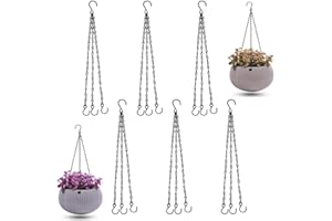 Changyeah Catena da appendere in metallo, 6 pezzi, per vasi di fiori, gabbie per uccelli (nero)