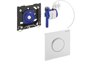 Geberit - Sistema De Descarga Geberit Para Urinarios Con Accionamiento De Descarga Neumático, Pulsador Serie 10: Blanco/Cromado Brillante/Blanco (116.015.KJ.1)