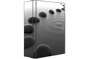 ‎BANJADO banjado® XXL Medizinschrank abschliessbar mit Motiv Schwarze Steine 35x46x15cm - großer Arzneischrank/Medikamentenschrank aus Metall zur Medikamenten Aufbewahrung - Apothekerschrank mit 3 Schlüsseln