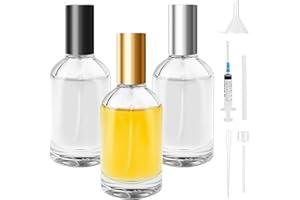 Bohoray 3 Pezzi Flacone Spray Vuoto 50ml, Vetro Bottiglia Spray, Contenitore Spray Vuoto, Portaprofumo Da Viaggio, Spray Superfine Flaconi Spray Vuoti per Profumi, Atomizzatore Con Imbuti, Siringhe