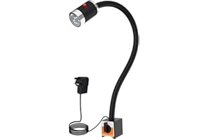 S SHUN CAN DA Magnetic Work Light 900 Lumen 120v Led Spot Lamp with 20 inch Flexible Gooseneck Adjustable Base for Lathe CNC Milling Drilling Machine Woodworking Workbench Industrial Lighting (Magnetic Base)