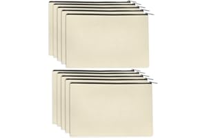 DOUSELLA 10 Pz Astuccio Tela per Matite Borsa Pochetta con Cerniera Borsa per Trucchi in Tela Sacchetti con Cerniera Piccoli Custodia in Stoffa con Cerniera per Regalo Gioielli e Cosmetici - Biege