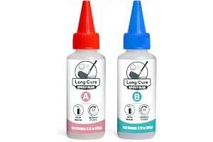 Epoxiharts för golfklubbor, 30 min, 60 + 60 ml, extra hårt, lämpligt för alla klubbhuvuden, piloter, putters och järn, kompatibel med grafit- och stålstavar (härdning