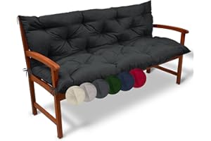 ‎BEAUTISSU Beautissu Flair BR Bankauflage 180x50x50 cm Graphitgrau - Sitzkissen & Rückenkissen Outdoor Polsterauflage - Gartenbankauflage für Gartenmöbel Bankkissen Sitzauflage Gartenbank & Hollywoodschaukel