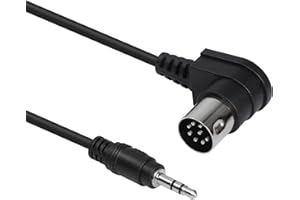 QIANRENON 3.5mm à 8Pin DIN 90°Angle Câble Adaptateur TRS 1/8 stéréo mâle à 8Pin DIN stéréo convertisseur cable 8 Pin Din MIDI Câble, pour musique électronique Instrument sonorisation, 1,8m/5.9 ft