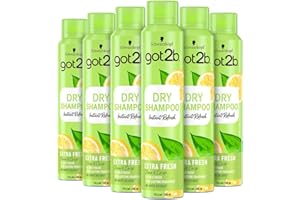 Schwarzkopf got2b Fresh It Up Extra Fresh Dry Shampoo, Refreshes Hair Inbetween Washes, No White Residue, Vegan, Silicone Free, 200 ml - Pack of 6