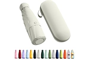 Trenovo Reise-Regenschirm – Mini Faltbarer kompakter Regenschirm mit Etui, 8 Rippen, leichter tragbarer Regenschirm, kleiner Sonnen- und Regenschirm, Taschenschirm für Mädchen und Frauen