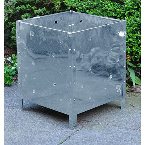 Kingfisher Square Galvanised Steel Garden Waste Incinerator Fire Bin by