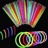 DURACIÓN LARGA: Las varitas luminosas brillan intensamente durante 8-12 horas y contienen 5 colores vibrantes: rosa, verde, azul, amarillo y naranja