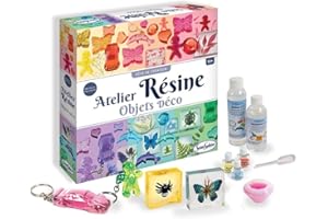 Sentosphère – L'Atelier de Résine - Kit de loisir créatif , Made in France, pour réaliser de jolis porte-clés, presse - papiers avec inclusions, diamant - Pour enfants dès 10 ans - 838