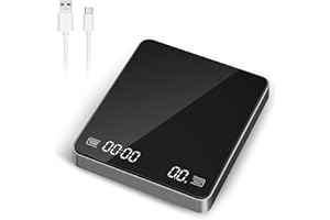 NEWEST Ankilo Digital Coffee Scale with Timer, Drip Espresso Scale 3kg/0.1g High Precision, Rechargeable Portable Coffee Scale, 3 Units, Tare, Auto Off