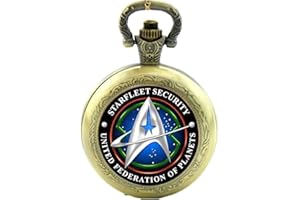 Cymru Apparel Gift Boxed Starfleet Security Quartz Pocket/Necklace Watch