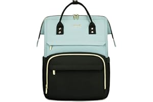 ‎LOVEVOOK LOVEVOOK Laptop Rucksack Damen 17 Zoll, Groß Schulrucksack Teenager Arbeitsrucksack Business Rucksack Lehrertasche, Rucksack Handgepäck 40x30x20 Für Reise Uni Schule, Grün Schwarz