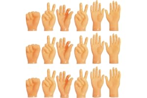 TYFYH Mini Hände 18 Stück Kleine Hände, Tiny Hands, Mini Fingerpuppen, Gummi Lustige Minihände Linke und Rechte Hand, Mini Hände für Finger, Fingerhände für Haustier, Katzen, Kinder, Spiele Party