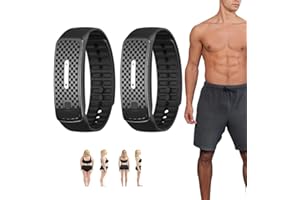 GWINDY Matteo Ultrasonic Body Shape Wristband, Magnetic Lymphatic Drainage Detox Bracelet, Smart Waterpoof Weight Loss Slim Fit Bracelet for Men and Women (2PCS,Black)