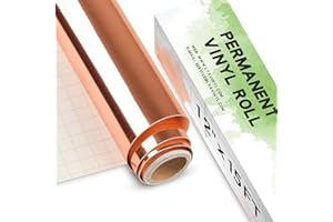 Lya Vinyl Vinile adesivo oro rosa, 30,5 x 457,2 cm, Vinile adesivo oro rosa per Cricut, Silhouette Cameo, Pellicola oro metallizzato per regali fai da te, tazza, finestra, ceramica, plastica