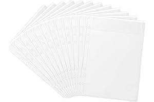 Bidponds 12 Stück A5 6-Loch-Kunststoff-Ordnerhüllen, PVC-Einlagen für A5 Budgetordner, Dokumentenordner transparent