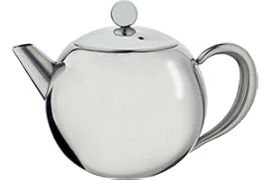 CAFÉ OLÉ Café Ole Rondeo dzbanek do herbaty ze stali nierdzewnej łatwy do nalewania czajniczek z koszem zaparzacza 17 uncji 500 ml