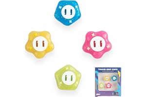 PRYSM GAMING Mario Wonder Flower - Empuñaduras para pulgar compatibles con Nintendo Switch Joy-Cons OLED y Switch Lite, fundas protectoras de silicona, paquete de 4