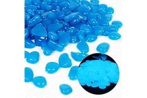 COPSD 300 Stücke Blau Leuchtsteine,Leuchtende Steine Garten im Dunkeln leuchten Garten,Garten Dekorative Steine für Gehwege Outdoor Deko Aquarium Pfad Rasen Garten