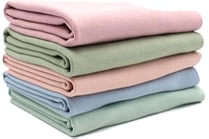 VMG-STORE 5x 0,25m Bündchenstoff Set Schlauchware 70cm breit 95% Baumwolle, 5% Elasthan Auswahl Jersey (Pastellfarben, 5er Set)