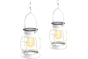 SOLARBABY Lot de 2 lanternes solaires pour extérieur, lampes solaires de balcon,Lanterne Halloween LED solaire pour extérieur IP65 étanche décoration de jardin pour jardin, terrasse