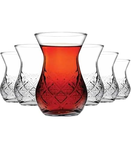 TIMELESS Premium Set Da Tè Turco 18 Pezzi: 6 Bicchieri, 6 Sottobicchieri E 6 Cucchiaini In Acciaio Inox