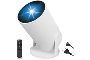 PTUI Mini Vidéoprojecteur 4K Full HD 1080P – Portable Mini Projecteur 160 ANSI Lumens, WiFi & Bluetooth, Compatible Android/iOS, Auto Keystone, Rotation à 180° pour Home Cinéma, Jeux et Présentations