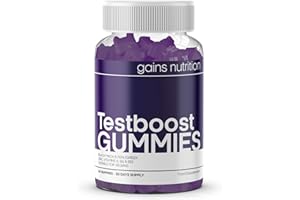 GAINS NUTRITION GN Compatible with Testboost Gummies for Men - Natural Testosterone Supplement - Zinc and Magnesium Booster with Maca & Fenugreek - Natural Grape Flavoured, Suitable for Vegans