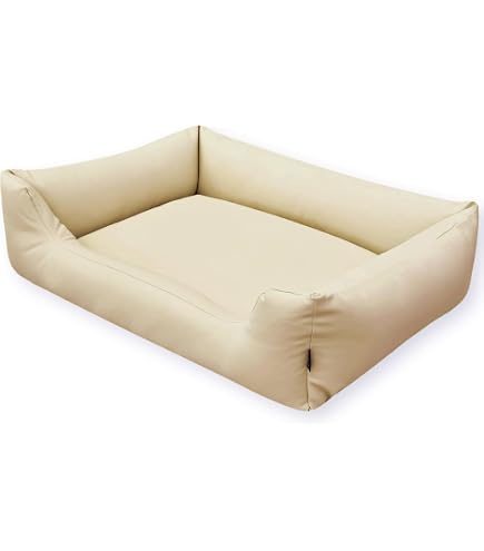 Hundebett Atlanta - Kuscheliges Hundesofa Aus Wasserabweisendem Kunstleder - Größe XL (120x100cm) - Visco-Schaum