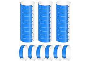 KINBOM 300pcs Bracelet D'identification Néon, Imperméables Bracelets en Papier Bracelets Événementiels Bracelets de Fête en Papier Bracelet Entrée Soirée pour Musique Festival Concerts Concours (Bleu)