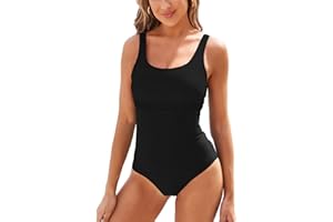 TcIFE Maillot de Bain Une pièce Femme Sport U-Back Swimsuit Taille Haute Amincissant Dos Nu Bra Push Up Rembourré Monokini