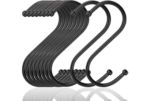 WKTRSM Yogopro Crochets S Noirs - 20 Pièces, Jusqu'à 32MM de Diamètre, pour Cuisine, Chambre, Salle de Bain et Jardin