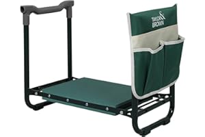 Taylor & Brown Foldable Garden Kneeler Seat Heavy Duty [Upgraded Widened Thick Kneeling Pad] Durable Garden Stool with Large Tool Pouch/Bag - Portable Bench Gardening Gifts for Parents (Green)