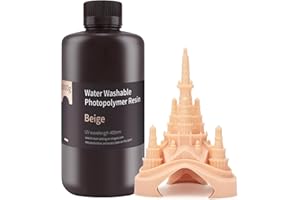 ELEGOO żywica zmywalna wodą, 405 nm, Rapid Resin do drukarki 3D, do fotopolimerowej drukarki 3D, utwardzana promieniami UV LCD, 1000 g, beżowa