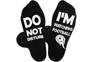QXRXN Do Not Disturb I'm Watching Football Socks Unusual and Funny Gifts for Men Birthday Present Teenage Boys Boyfriend and Husband, Funny Socks Novelty Christmas Gifts Fathers Day Gift UK 6-11 9-12