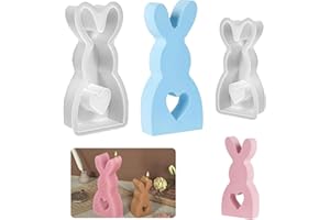 ZEHAOKAY Silikonformen Gießformen Ostern, 2PCS Silikonform Ostern Hase Silikon Gießform Ostern Silikonform, Osterhase Silikonform, Ostern Hase Silikonformen Gießformen
