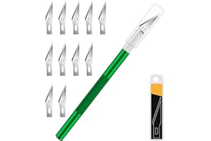 Artcut 11 Pz Taglierino, Cutter Di Precisione, Taglierino Di Precisione, 1 Pz Bisturi con 10 Lame Taglierino, Bisturi Modellismo Taglierino Mini Cutter, Bisturi per Pane, Taglierino Piccolo (Verde)