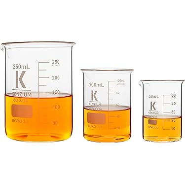 3 Becher In Vetro Borosilicato Da 25 Ml - Con Scala Graduata Per Laboratorio O Cucina - Foto 2