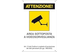 takestop® Cartello attenzione Area sottoposta a videosorveglianza SEGNALETICA DIREZIONALE Sicurezza Avvertimento PLASTIFICATO