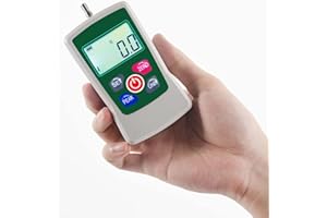 GOYOJO Medidor de Fuerza Digital,Dinamometro Push-pull de Alta Precisión para Ensayos de Tensión y Compresión Unidades (N, kg, lb, oz) Modos Tiempo Real/Pico/Primer Pico para Control de Calidad (300N)
