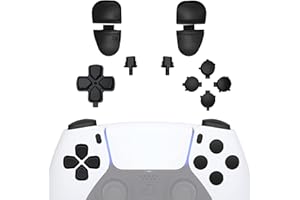 eXtremeRate Replacement D-pad R1 L1 R2 L2 Triggers Share Options Face Buttons, Black Full Set Buttons Compatible with ps5 Controller BDM-030/040/050 - Controller NOT Included