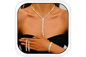 Unicra Silver Wedding Jewelry Set Rhinestone Bridal Necklaces and Earrings Bracelet Set Costume Prom Formal Crystal Jewelry Sets for Women and Brides