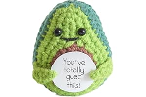 iewrtcin Funny Positive Fruit Doll, Knitted Doll with Positive Card, Positive Plush Potato Doll Of Cute Encouraging Gift For Kids Adults (Avocado)