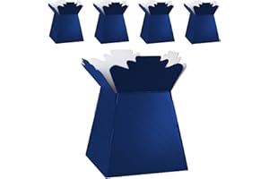 HOMESHOP3000 Flower Bouquet Boxes Florist Packaging Gift Craft Box Vase – Holder for Flowers, Bouquets, Plants, Sweets – Decoration for Wedding, Birthday, Anniversary, Floral Arrangement – Pack of 5 – Navy