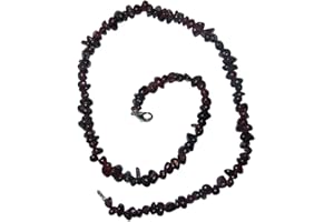JANNI-SHOP-SPLITTER KETTEN UND ARMBÄNDER 1 Stück Granat Splitter Kette echte Edelsteinkette 45 cm Länge mit silberfarbenem Karabinerverschluss.(2609)