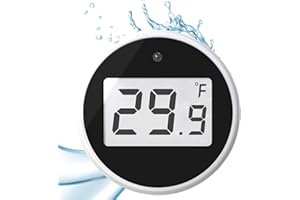 SINGHAO Ice Thermometer Timer for Ice Bath, Digital Floating Pool Water Temperature Meter, Effective Bath Water Thermometer#Black