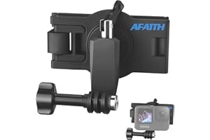 AFAITH Soporte Rotación 360 °Clip Mochila para GoPro Cámara Acción,Accesorios Ajustable Soporte Correa de Hombro para GoPro Hero 11 10 9 8 7 Black,SJCAM,Sony,Insta360,dji OSMO,Xiaomi Yi,AKASO,Sargo