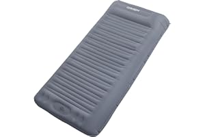 Origem Isomatte Camping Selbstaufblasend, 14cm Ultraleichte Schlafmatte Aufblasbar Kleines Packmaß, Selbstaufblasbare Luftmatratze Outdoor mit Fußpumpe für Wandern, Strand, Reisen, Zelt, Hängematte